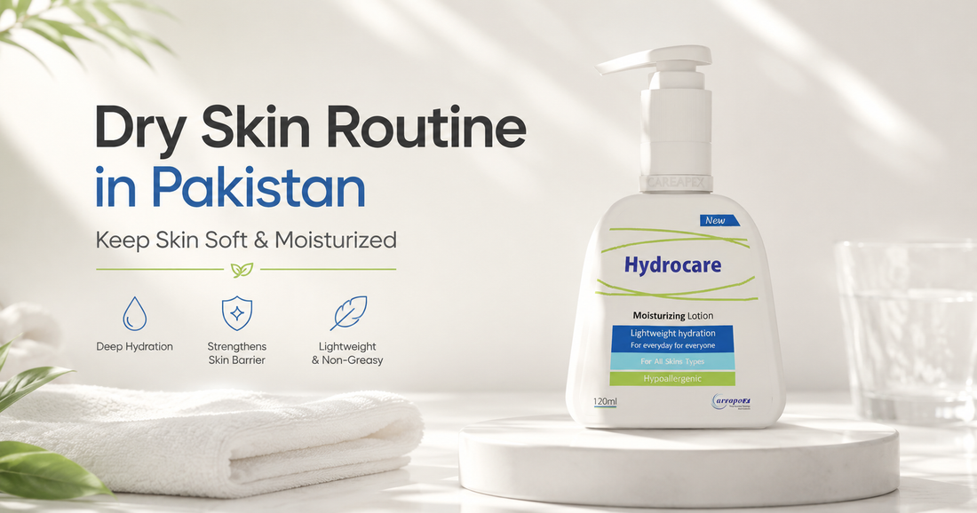 HydroCare Moisturizing Lotion for dry skin routine in Pakistan